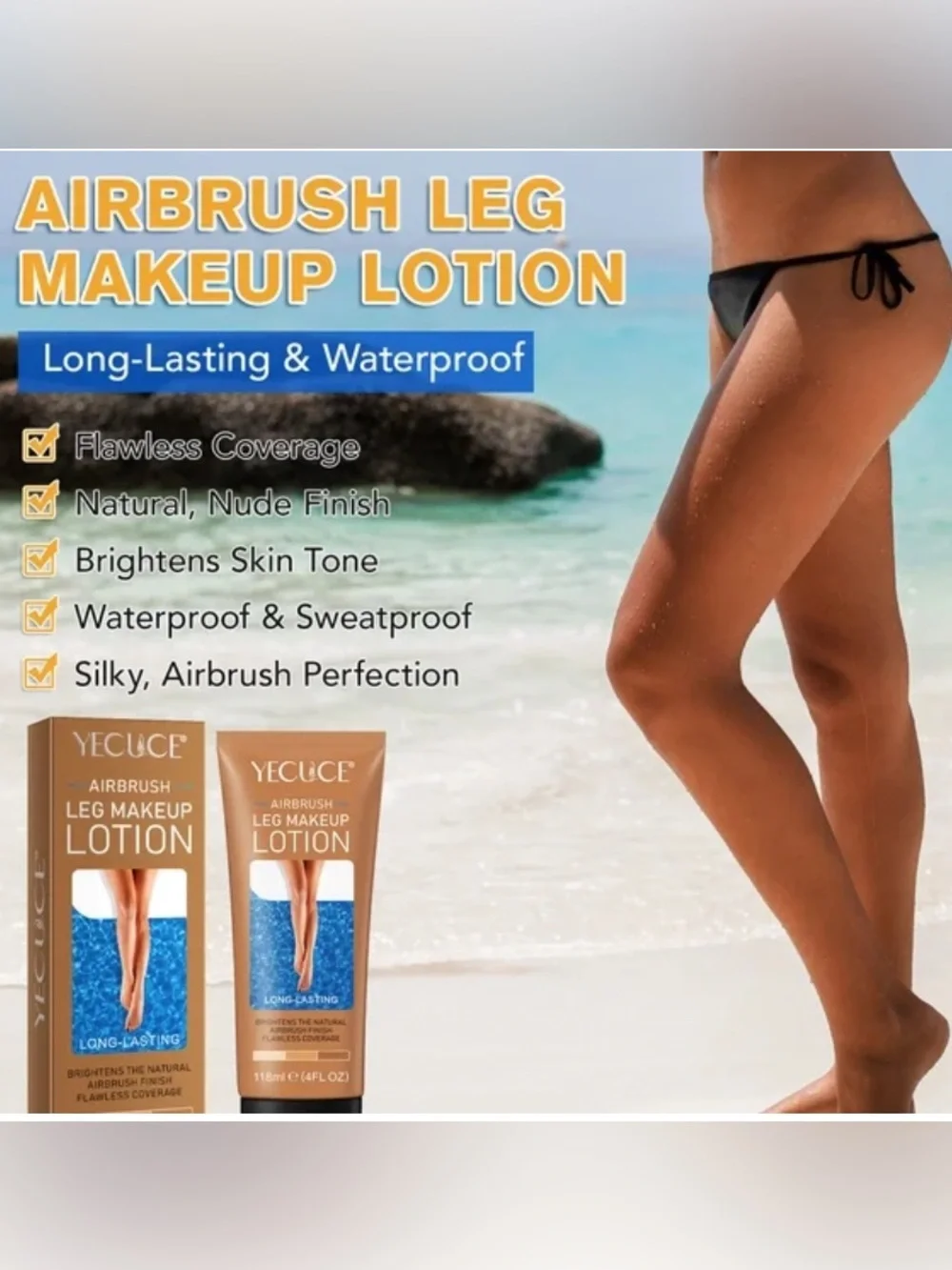 Airbrush Leg Makeup Lotion - #3 bronze